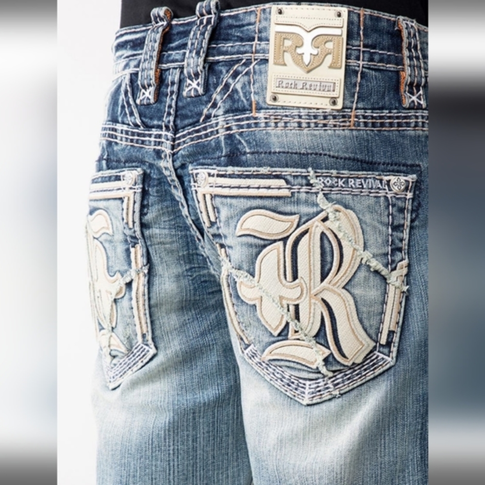 🆕️Rock Revival Alt Straight Leg Jeans. (Baird A203). Men's Size: W38x34L - Picture 5 of 12